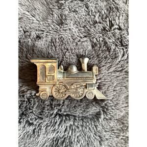 Vintage‎ Silver Metal Train Piggy Bank/money Box